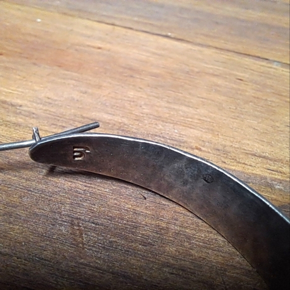 2" Vintage 925 Sterling Silver Hoops - Picture 4 of 5